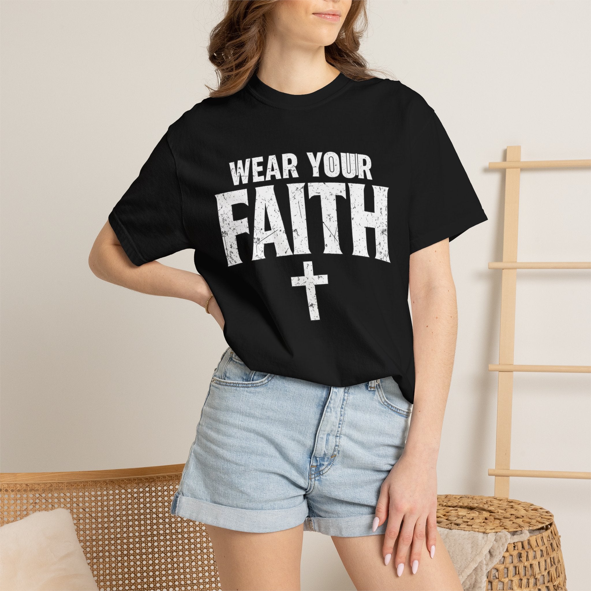 Wear Your Faith T-Shirt — Christian Cross Graphic Tee