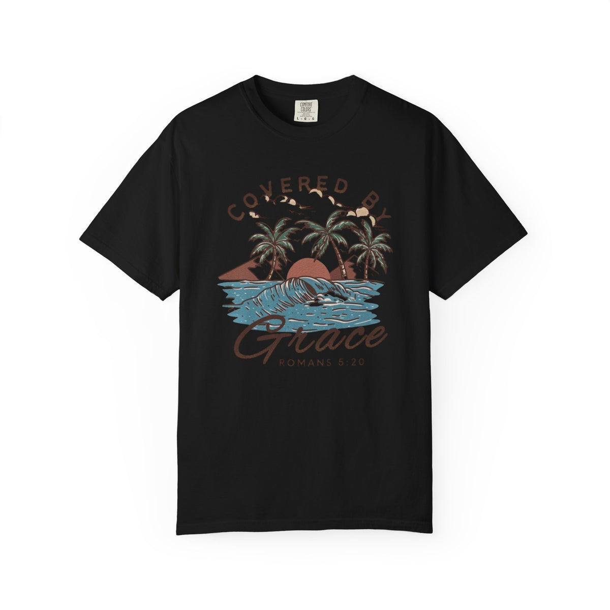 Covered by Grace Christian T-Shirt – Romans 5:20