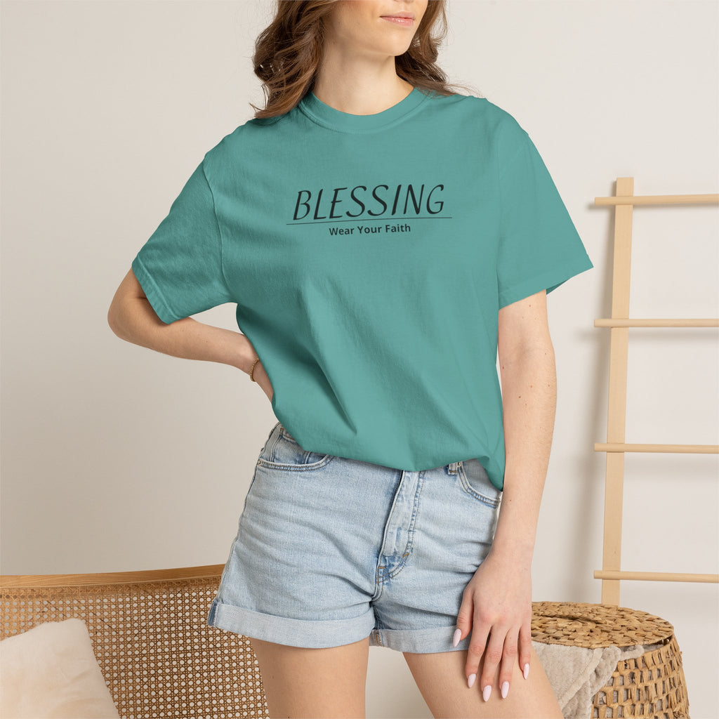 Blessing Faith T-Shirt — "BLESSING" Minimal Christian Tee