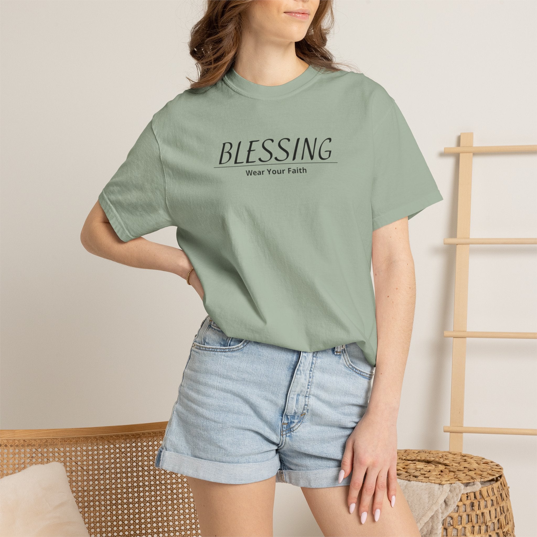 Blessing Faith T-Shirt — "BLESSING" Minimal Christian Tee