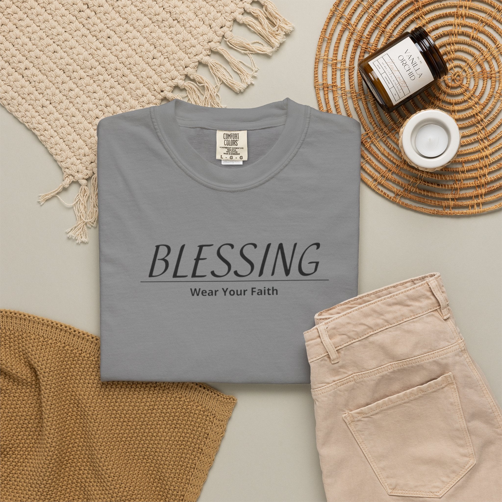 Blessing Faith T-Shirt — "BLESSING" Minimal Christian Tee