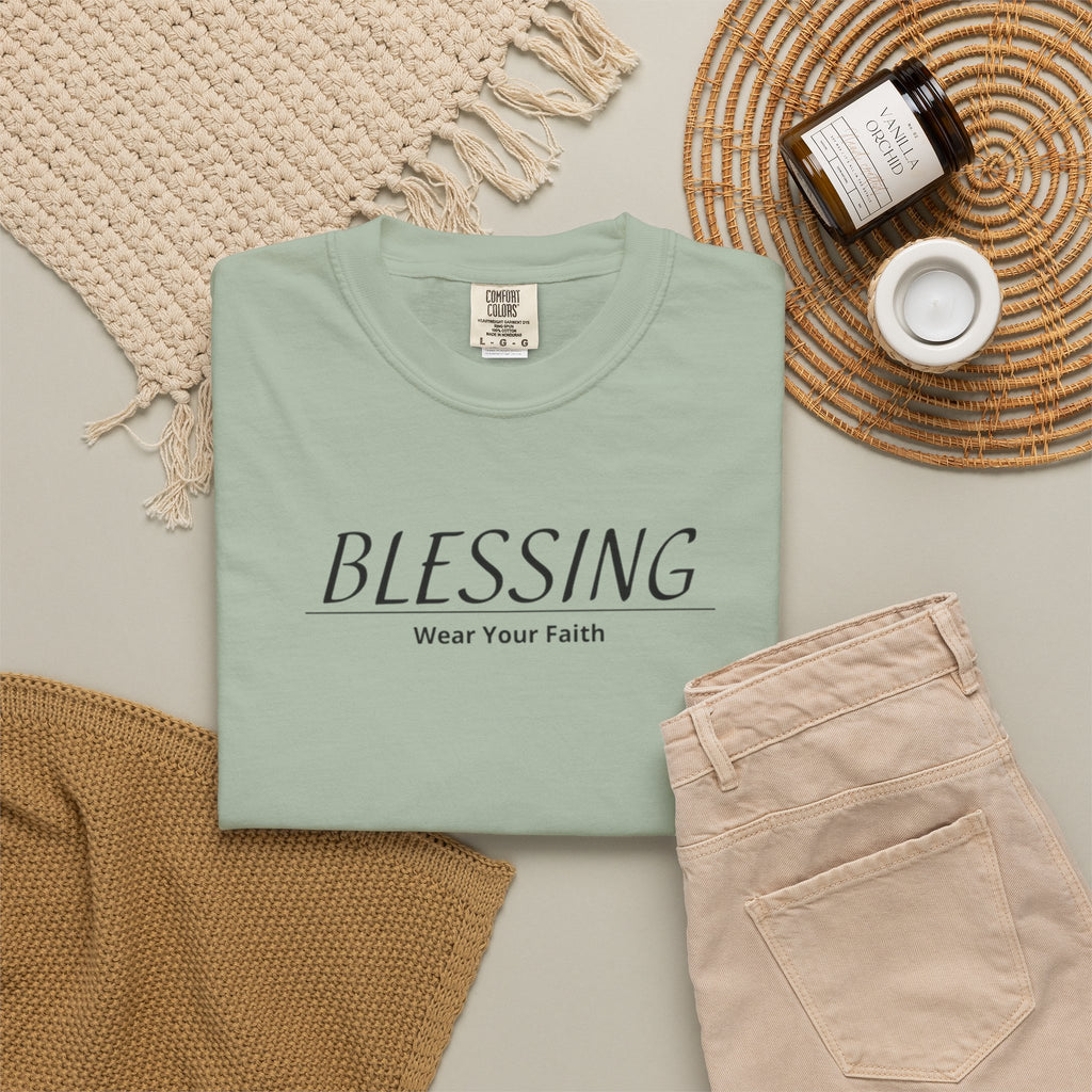 Blessing Faith T-Shirt — "BLESSING" Minimal Christian Tee