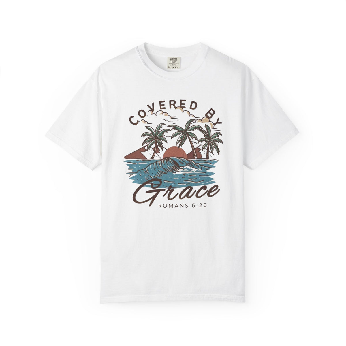 Covered by Grace Christian T-Shirt – Romans 5:20