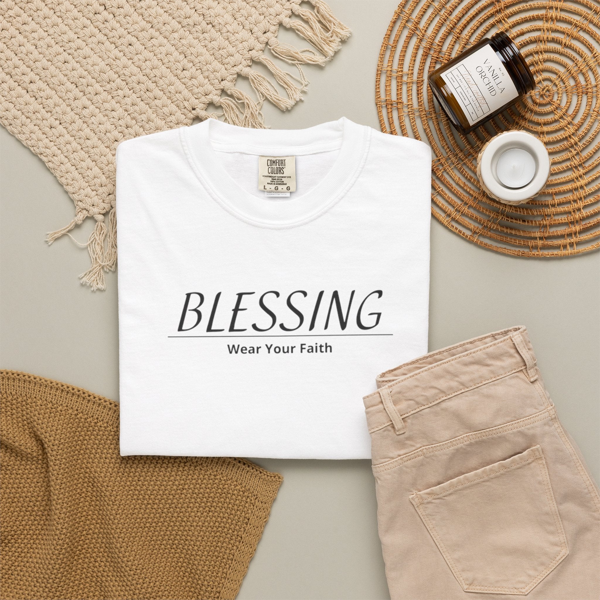 Blessing Faith T-Shirt — "BLESSING" Minimal Christian Tee