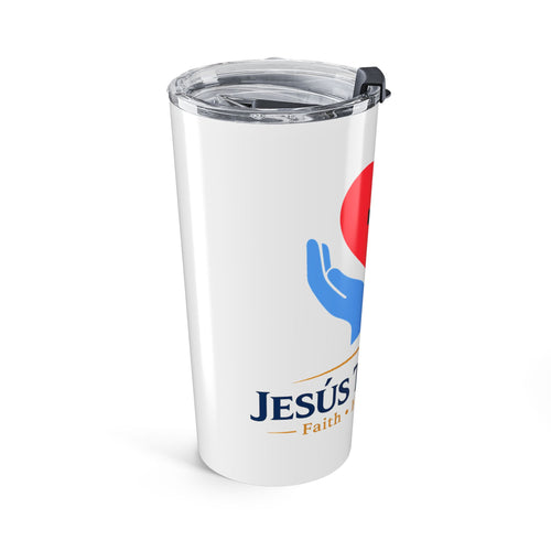 Christian 20oz Tumbler — Jesus Te Cuida Faith Hope Love Travel Mug