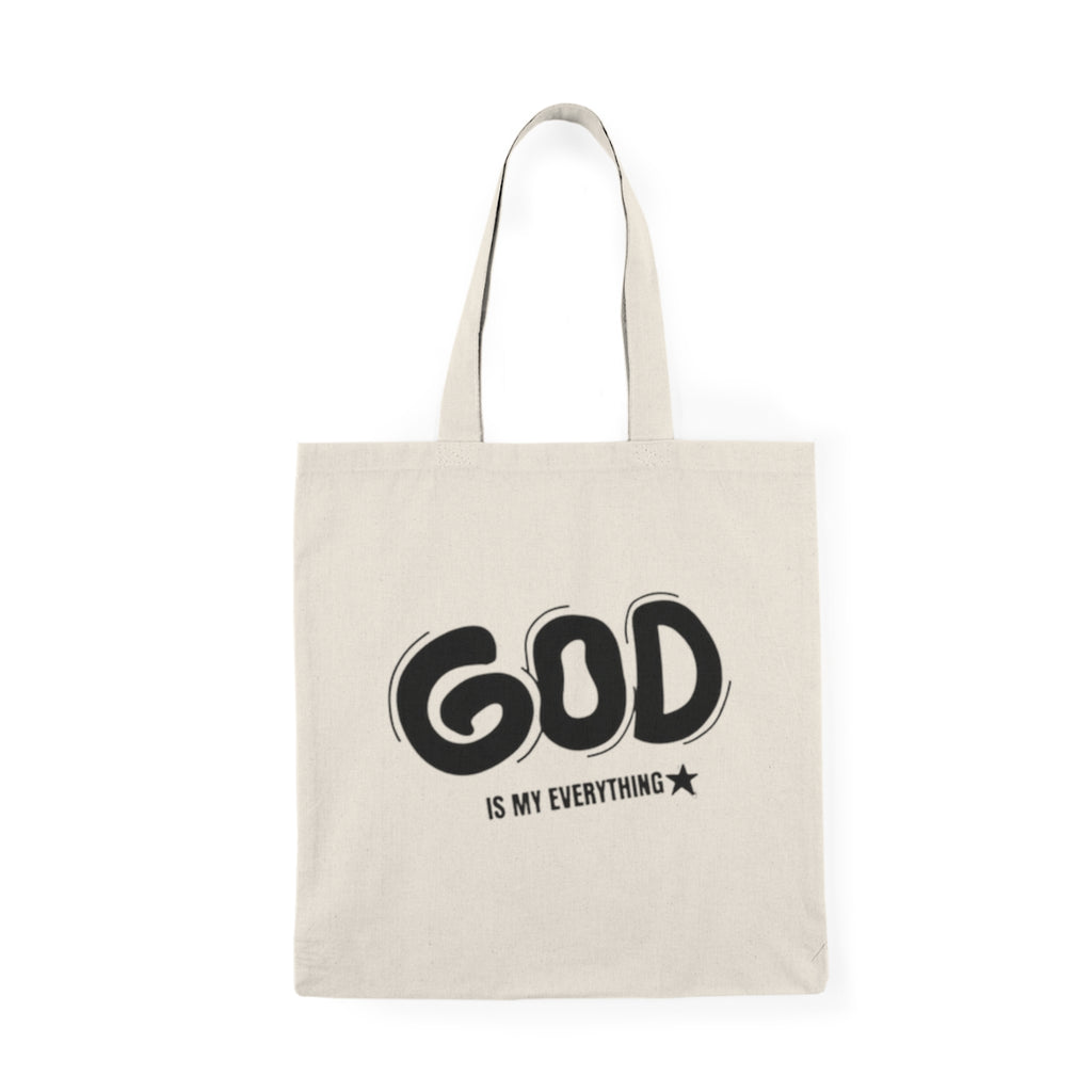 God Is My Everything Natural Tote Bag — Faith-Based Canvas Grocery & Bible Study Tote