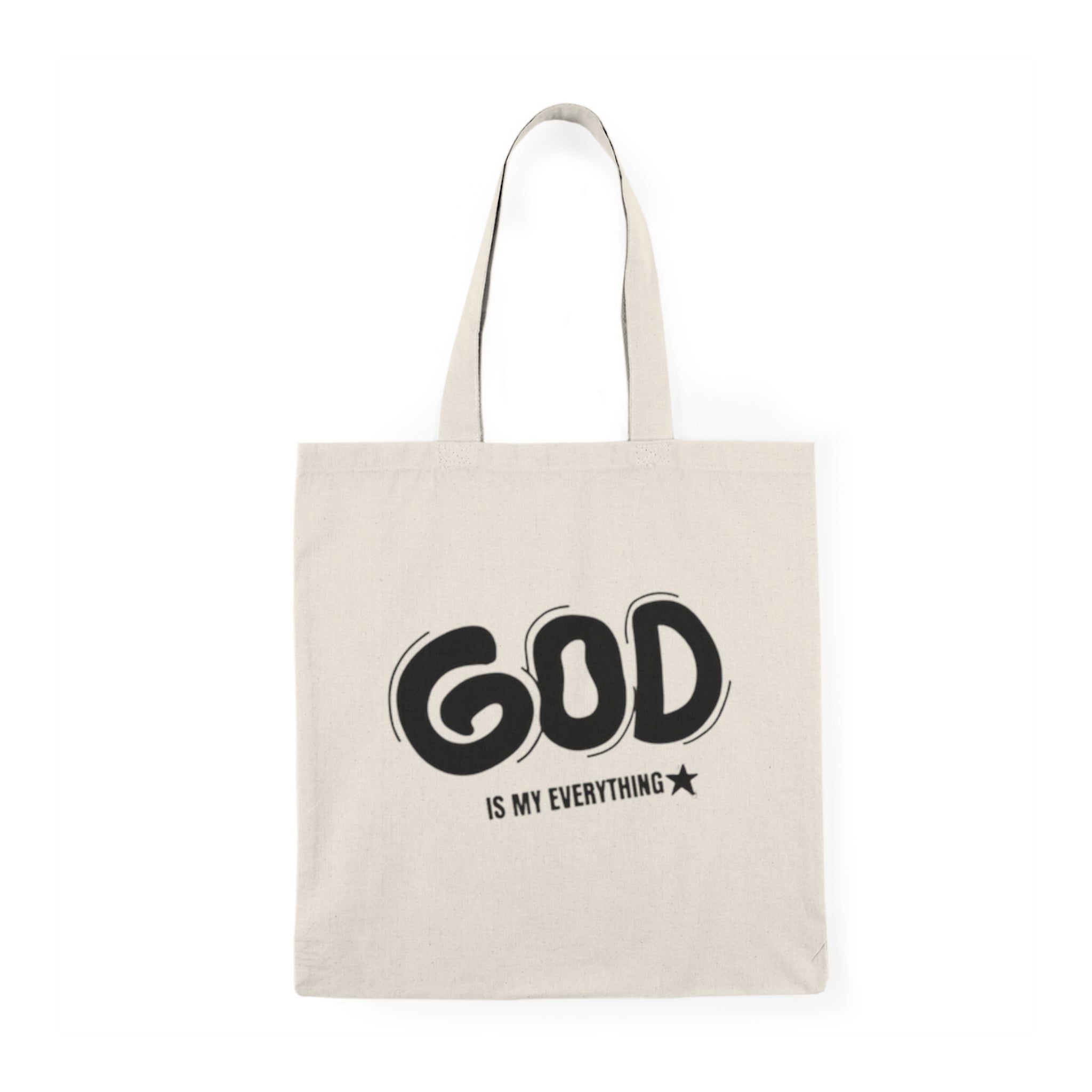 God Is My Everything Natural Tote Bag — Faith-Based Canvas Grocery & Bible Study Tote