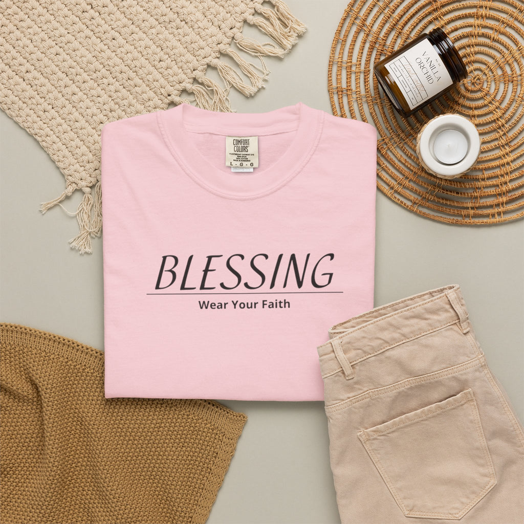 Blessing Faith T-Shirt — "BLESSING" Minimal Christian Tee