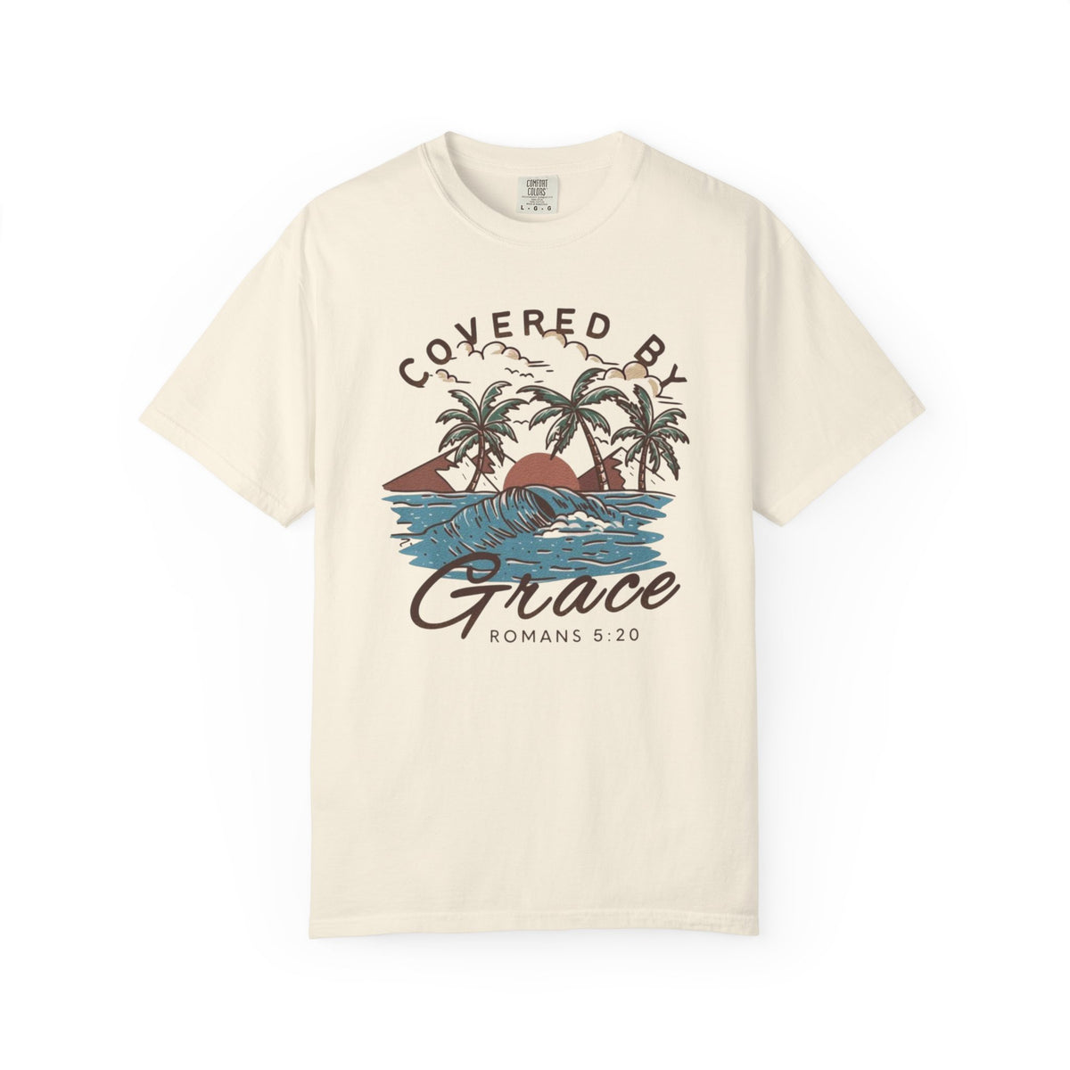 Covered by Grace Christian T-Shirt – Romans 5:20