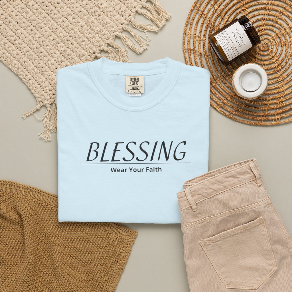 Blessing Faith T-Shirt — "BLESSING" Minimal Christian Tee
