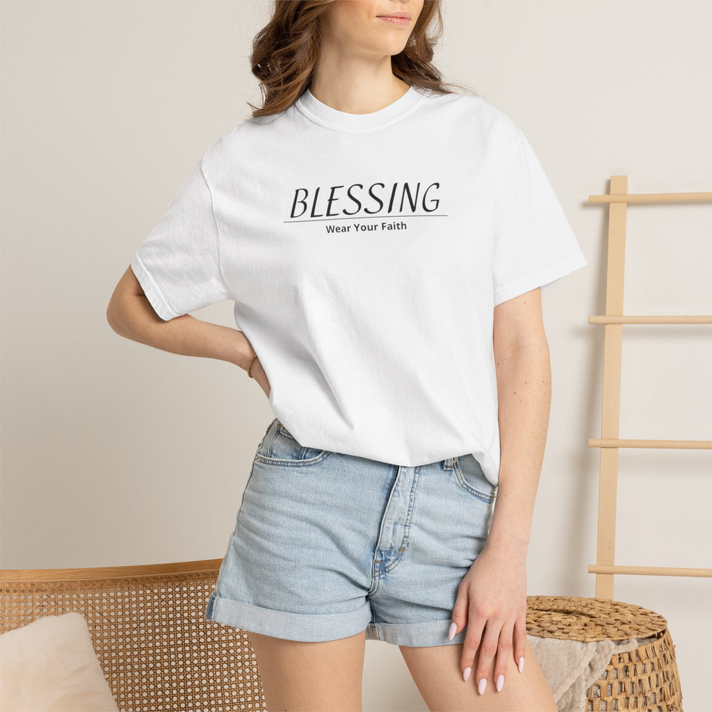 Blessing Faith T-Shirt — "BLESSING" Minimal Christian Tee