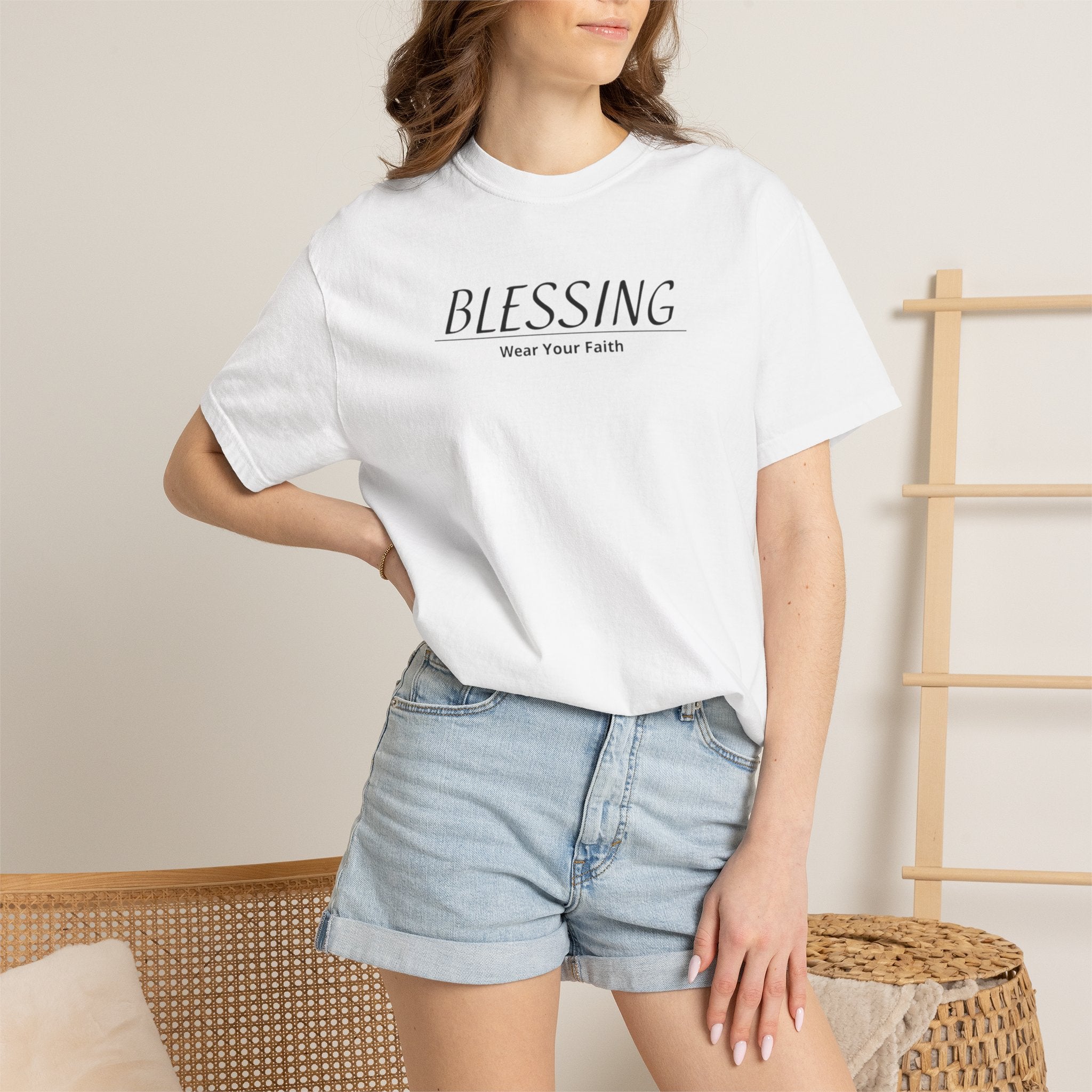 Blessing Faith T-Shirt — "BLESSING" Minimal Christian Tee