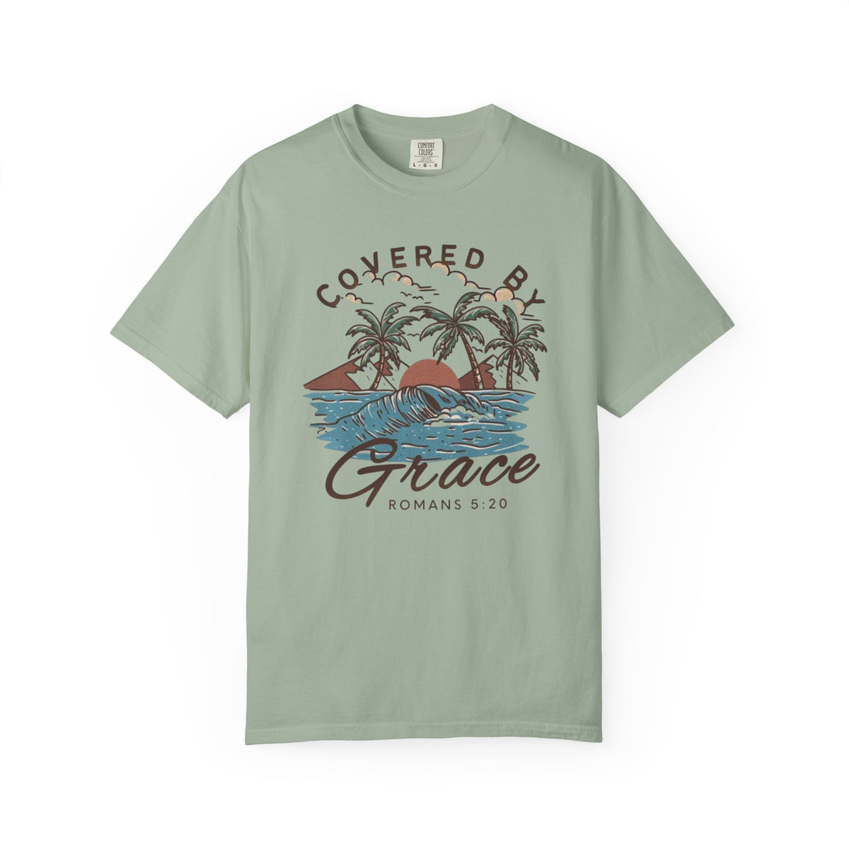 Covered by Grace Christian T-Shirt – Romans 5:20