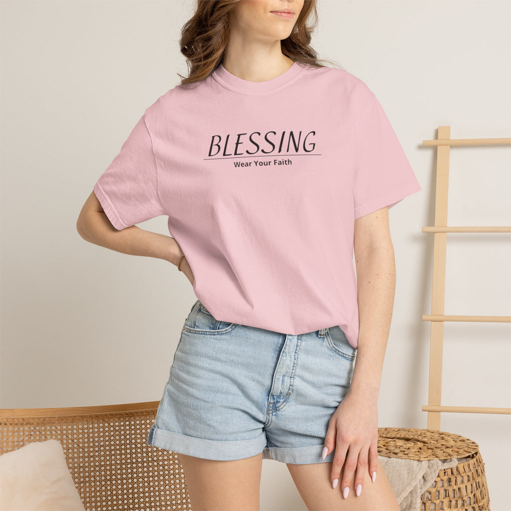 Blessing Faith T-Shirt — "BLESSING" Minimal Christian Tee