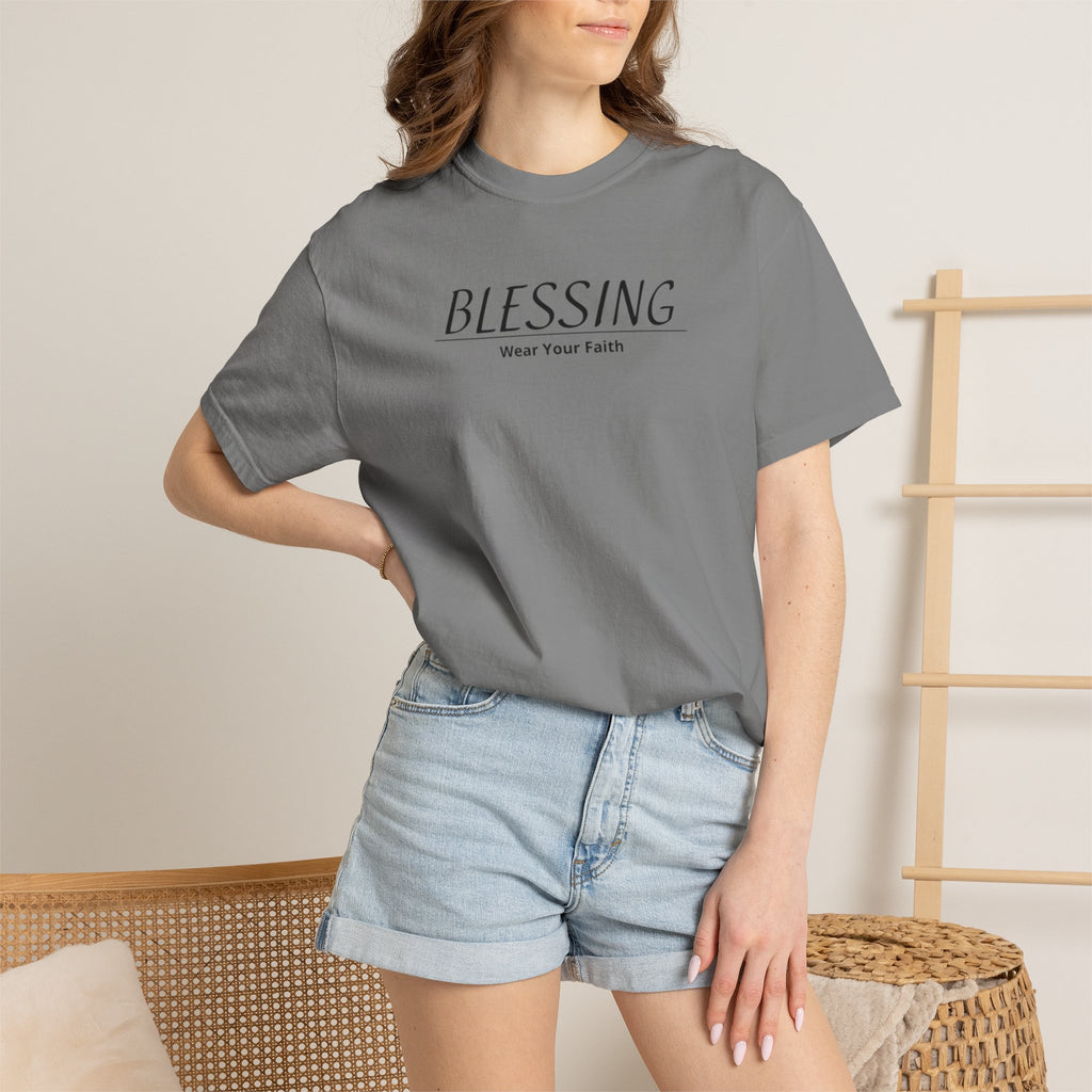 Blessing Faith T-Shirt — "BLESSING" Minimal Christian Tee