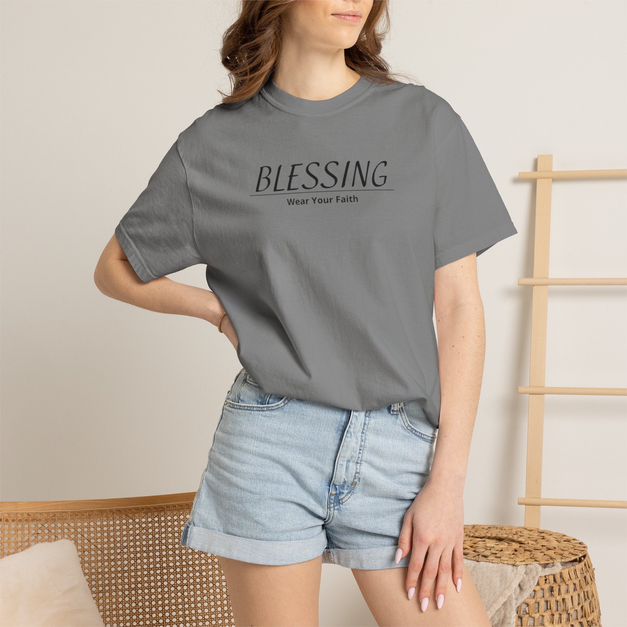 Blessing Faith T-Shirt — "BLESSING" Minimal Christian Tee