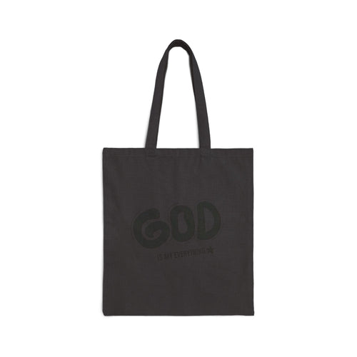 Canvas Tote Bag – "God Is My Everything" Faith Tote, Christian Grocery & Church Bag